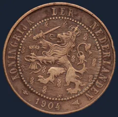 2½ Cent 1905 Halve Stuiver Brons