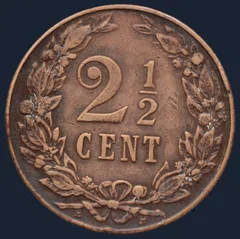 2½ Cent 1905 Halve Stuiver Brons