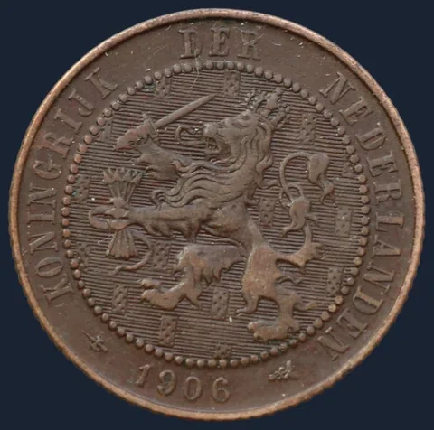 2½ Cent 1906 - halve stuiver 1906 Wilhelmina