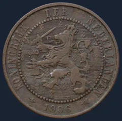 2½ Cent 1906 - halve stuiver 1906 Wilhelmina