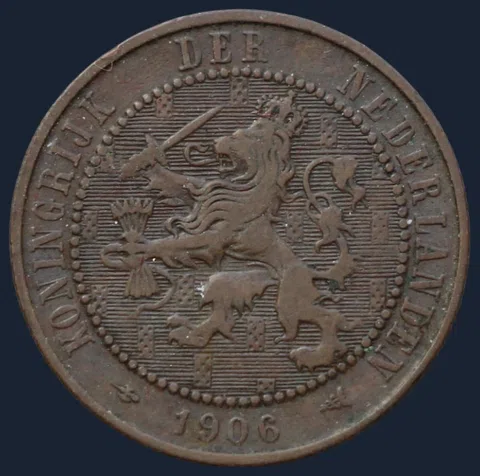 2½ Cent 1906 - halve stuiver 1906 Wilhelmina