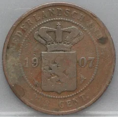 2½ Cent 1907 Nederlands-Indië — Koper voorzijde