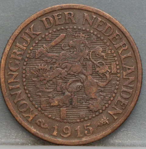 2½ Cent 1915 — Bronzen Halve Stuiver Wilhelmina