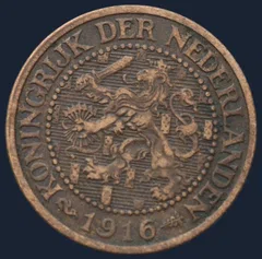 2½ Cent 1916 halve stuiver 1916