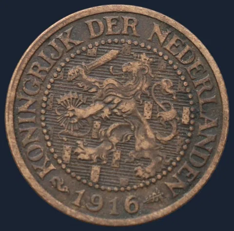2½ Cent 1916 halve stuiver 1916