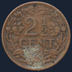 2½ Cent 1916 halve stuiver 1916