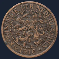 2½ Cent 1916 Wilhelmina