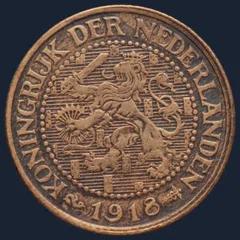 2½ Cent 1918 — Halve Stuiver Brons