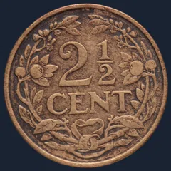 2½ Cent 1918 — Halve Stuiver Brons