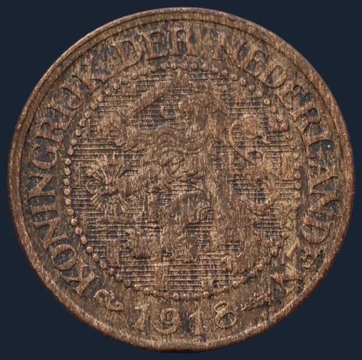 2½ Cent 1918 - halver stuiver 1918