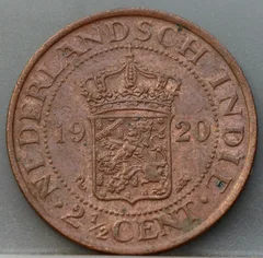 2½ Cent 1920 Nederlands-Indië — Koper voorzijde