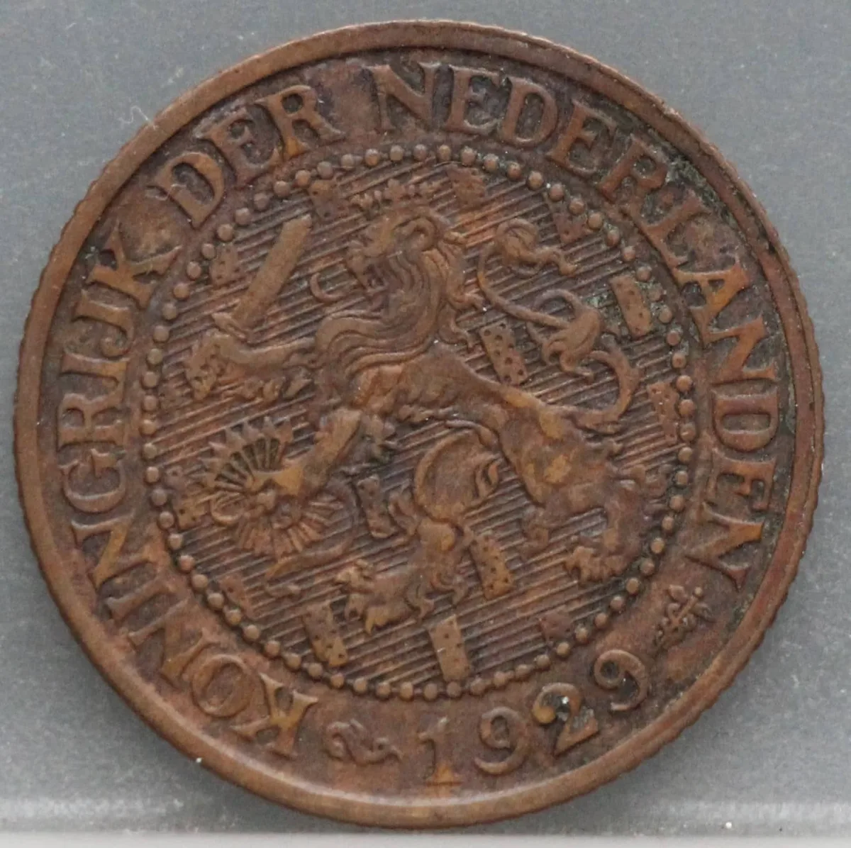 2½ Cent 1929 — Halve Stuiver Wilhelmina voorzijde, brons