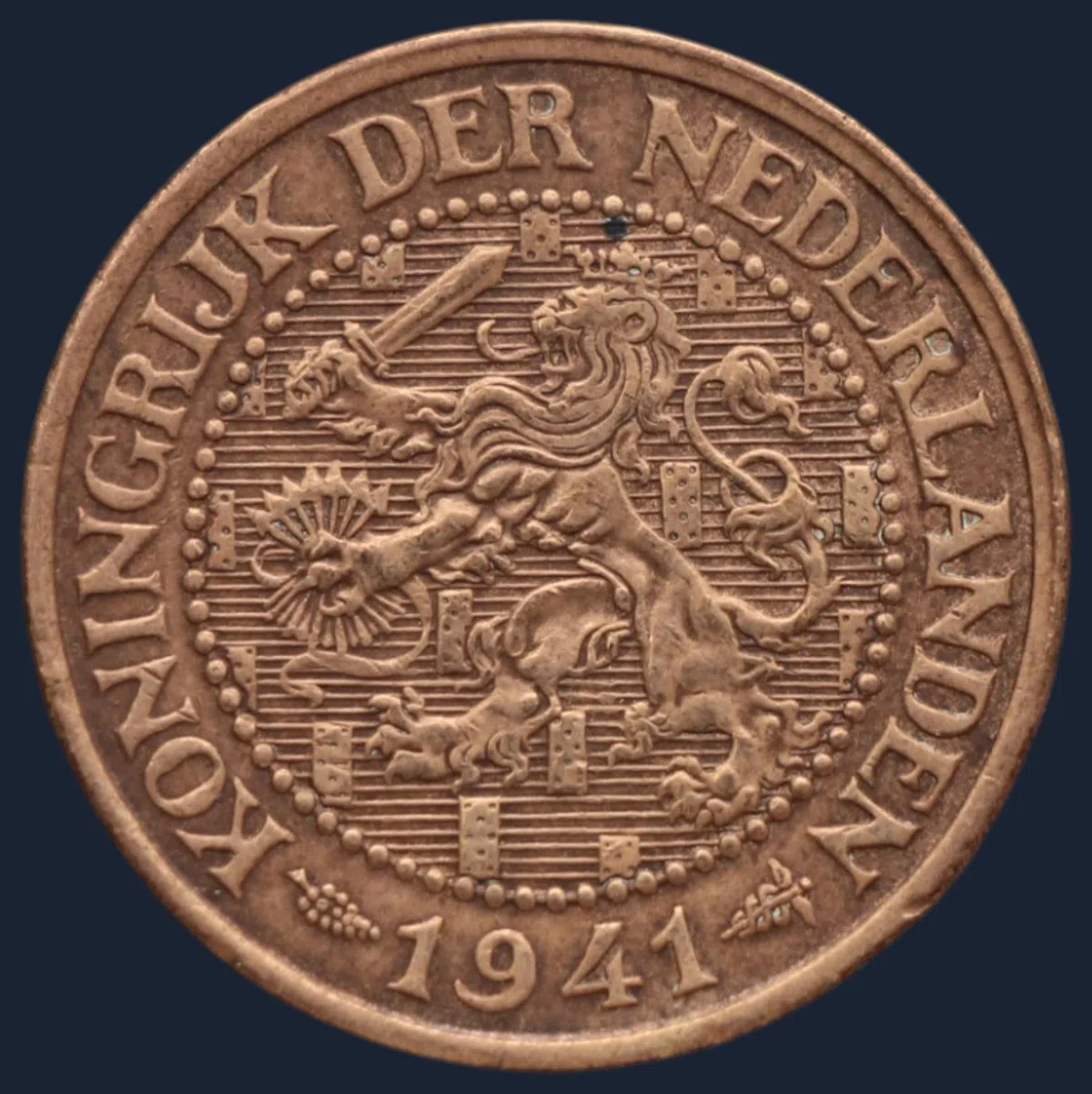 2½ Cent 1941 — Halve Stuiver Brons