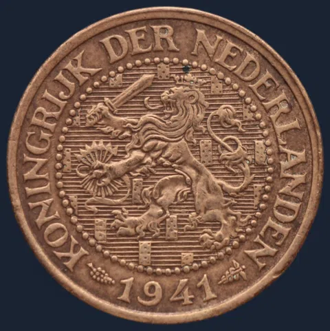 2½ Cent 1941 — Halve Stuiver Brons