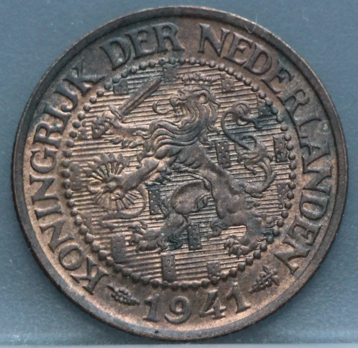 2½ Cent 1941 — Halve Stuiver Nederland Brons voorzijde, Koninkrijk der Nederlanden