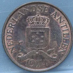 2½ Cent 1974 Nederlandse Antillen — Brons voorzijde