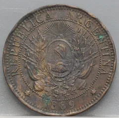 2 Centavos 1889 Argentinië — Brons voorzijde