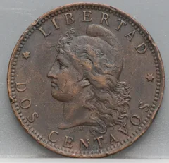 2 Centavos 1889 Argentinië — Brons achterzijde