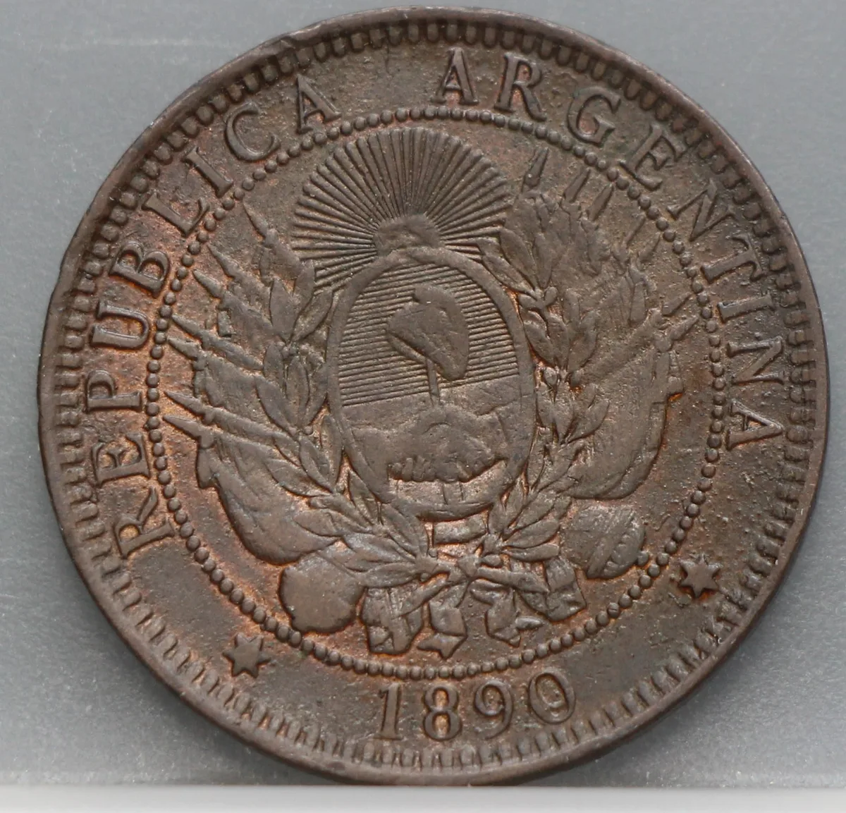 2 Centavos 1890 Argentinië — Brons voorzijde