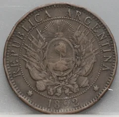 2 Centavos 1892 Argentinië Brons voorzijde