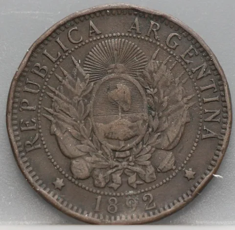 2 Centavos 1892 Argentinië Brons