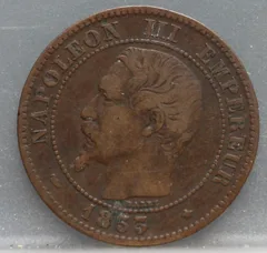 2 Centimes 1853 (BB) Frankrijk voorzijde