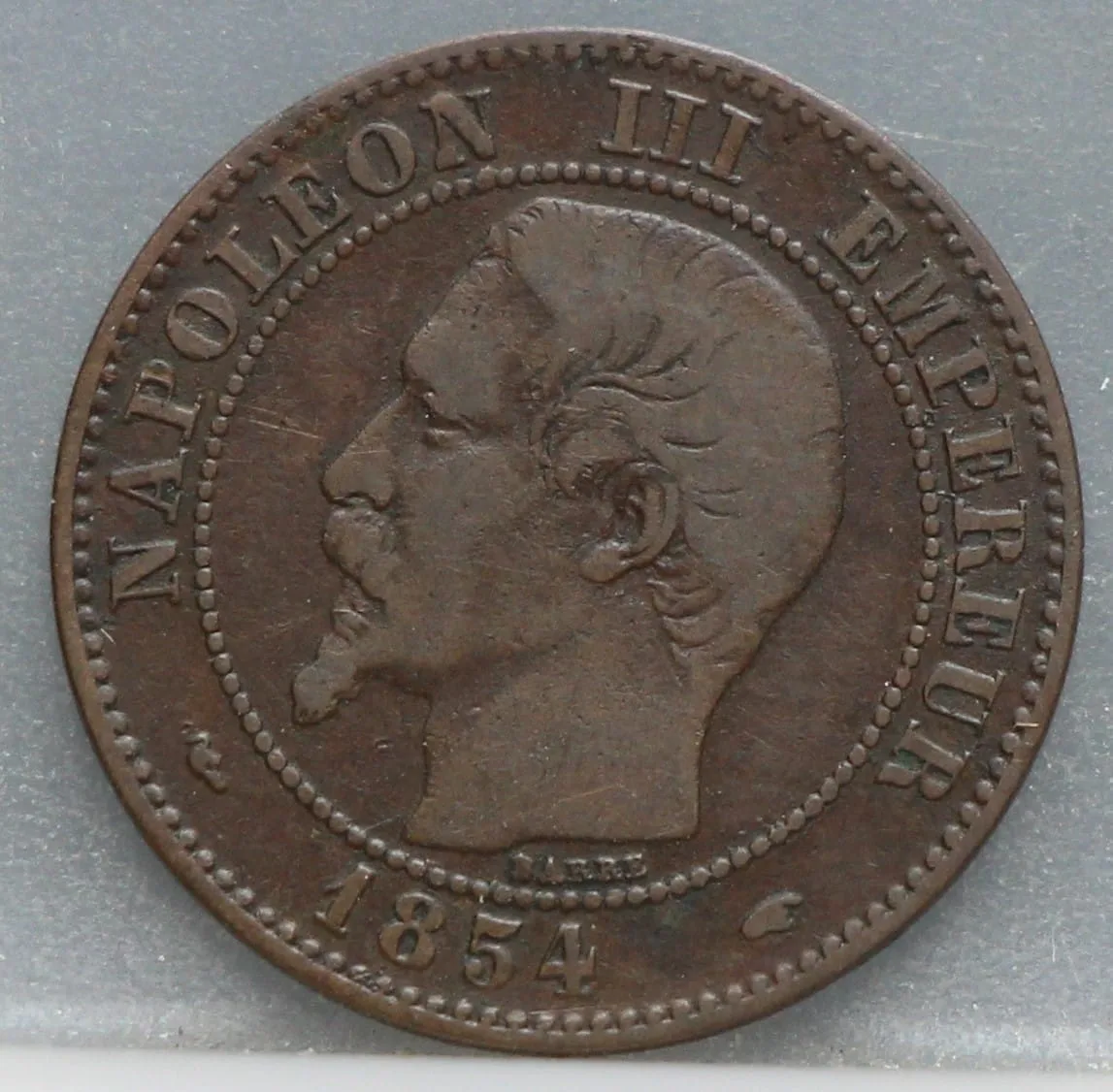 2 Centimes 1854 Frankrijk voorzijde