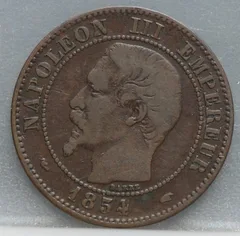 2 Centimes 1854 Frankrijk voorzijde