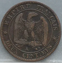 2 Centimes 1854 Frankrijk achterzijde