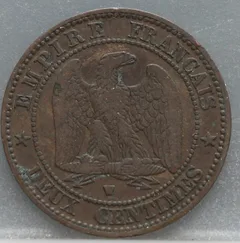 2 Centimes 1856 (W) Frankrijk achterzijde