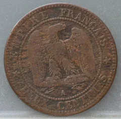 2 Centimes 1857 Frankrijk achterzijde
