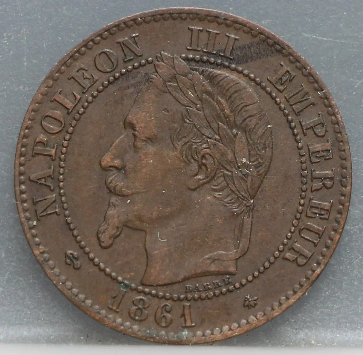 2 Centimes 1861 (A) Frankrijk voorzijde
