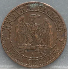 2 Centimes 1861 (A) Frankrijk achterzijde