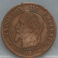 2 Centimes 1862 (K) — Frankrijk voorzijde