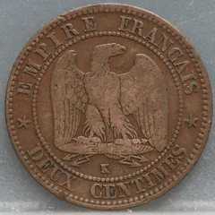 2 Centimes 1862 (K) — Frankrijk achterzijde
