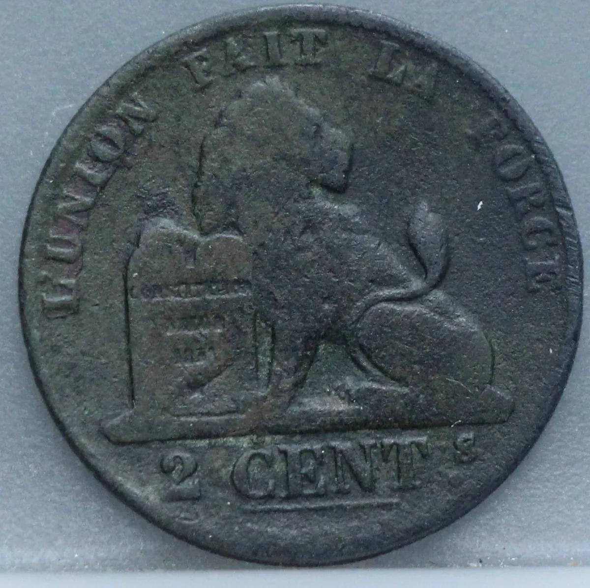 2 Centimes 1863 België — Koper voorzijde