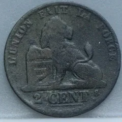 2 Centimes 1863 België — Koper voorzijde