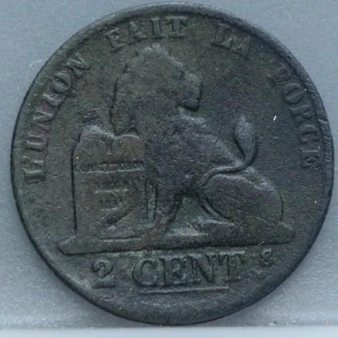 2 Centimes 1863 België — Koper