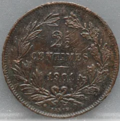 2½ Centimes 1901 Luxemburg — Brons achterzijde