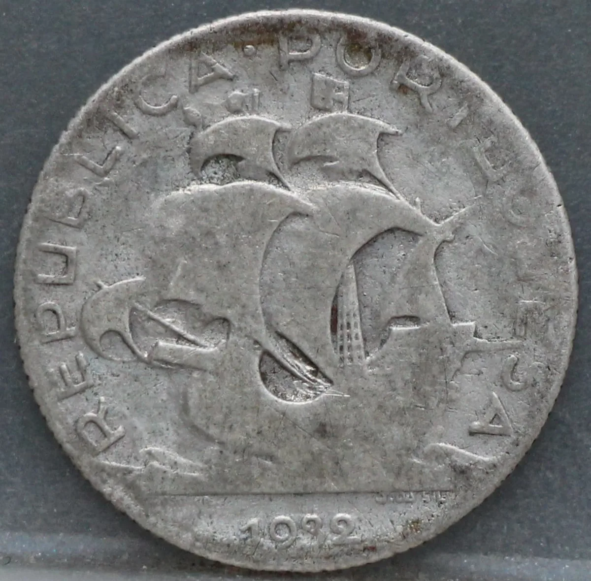 2½ Escudos 1932 Portugal Zilver voorzijde, Zilver .650