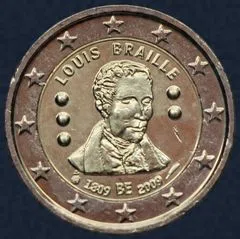 2 euro 2009 "Be3lgie - 200th anniversary of the birth of Louis Braille" 