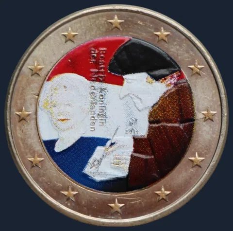 2 euro 2011 Nederland Erasmus gekleurd
