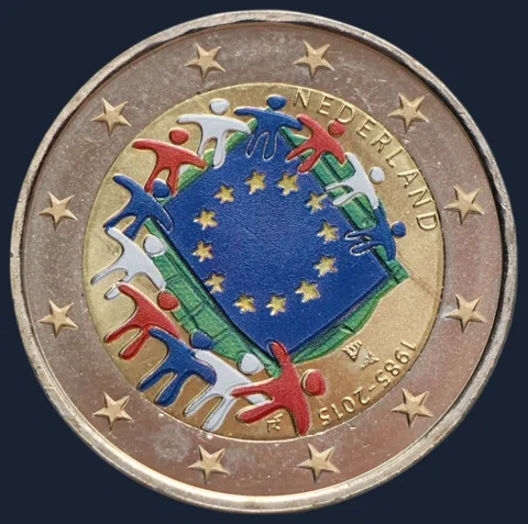 2 euro 2015 Nederland - 30 Jaar Europese Vlag - gekleurd