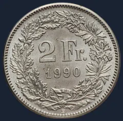 2 Francs 1990 Zwitserland