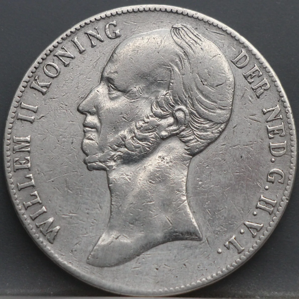 2½ Gulden 1845 — Rijksdaalder Willem II (lelie) voorzijde, Koninkrijk der Nederlanden