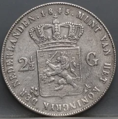 2½ Gulden 1845 — Rijksdaalder Willem II (lelie) achterzijde