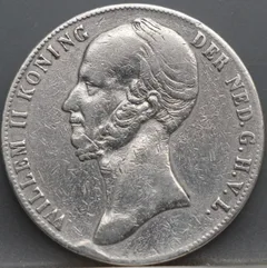 2½ Gulden 1845 — Rijksdaalder Willem II (lelie met parel) voorzijde, Nederland