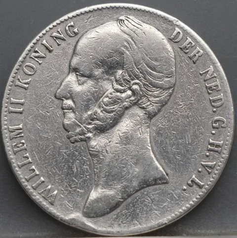 2½ Gulden 1845 — Rijksdaalder Willem II (lelie met parel)
