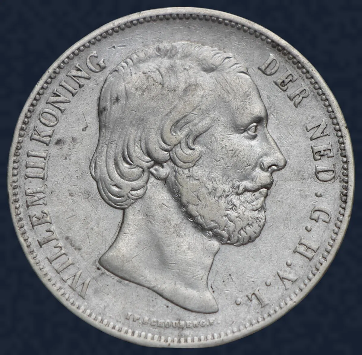 2½ Gulden 1864 B Willem III -zonder punt