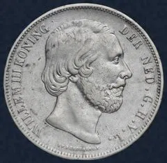 2½ Gulden 1864 B Willem III -zonder punt